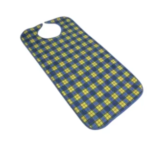 Babero Mod PP 45 × 90 cm Poliéster Cepillado (Cuadros Amarillos y Azul)