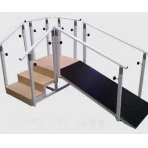 Escalera con Rampa 3 Peldaños y Barandillas